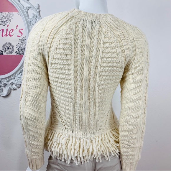 Banana Republic/Cream Crochet Fringed Alpaca Wool - Picture 3 of 8